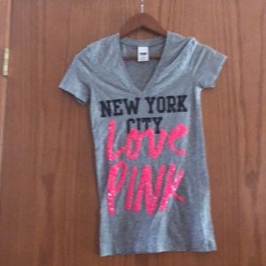 New York City pink gray shirt